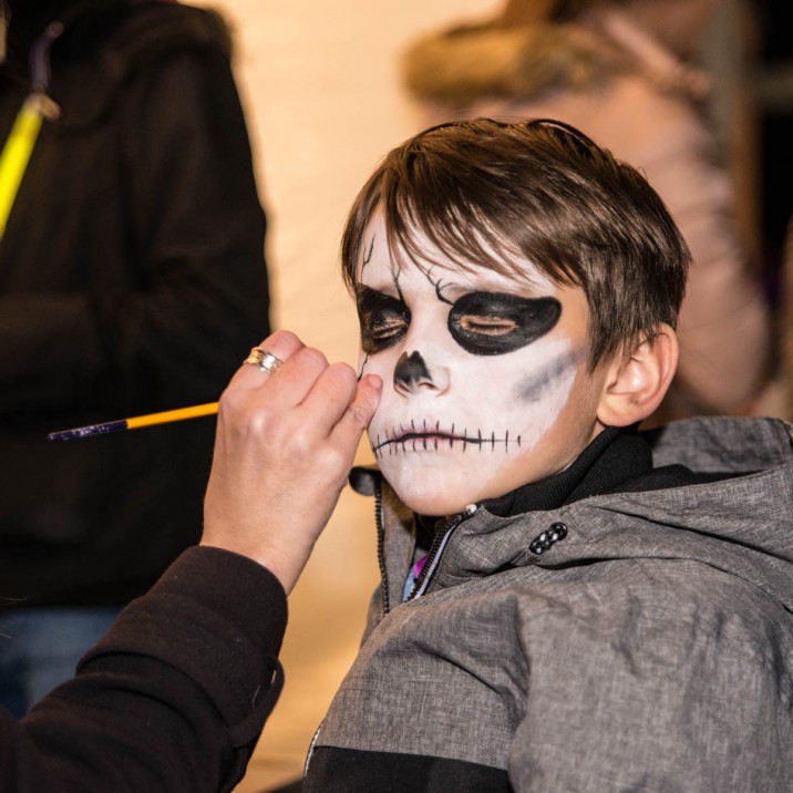 Face painters were on hand to make up young revelers as their favourite spooky characters
