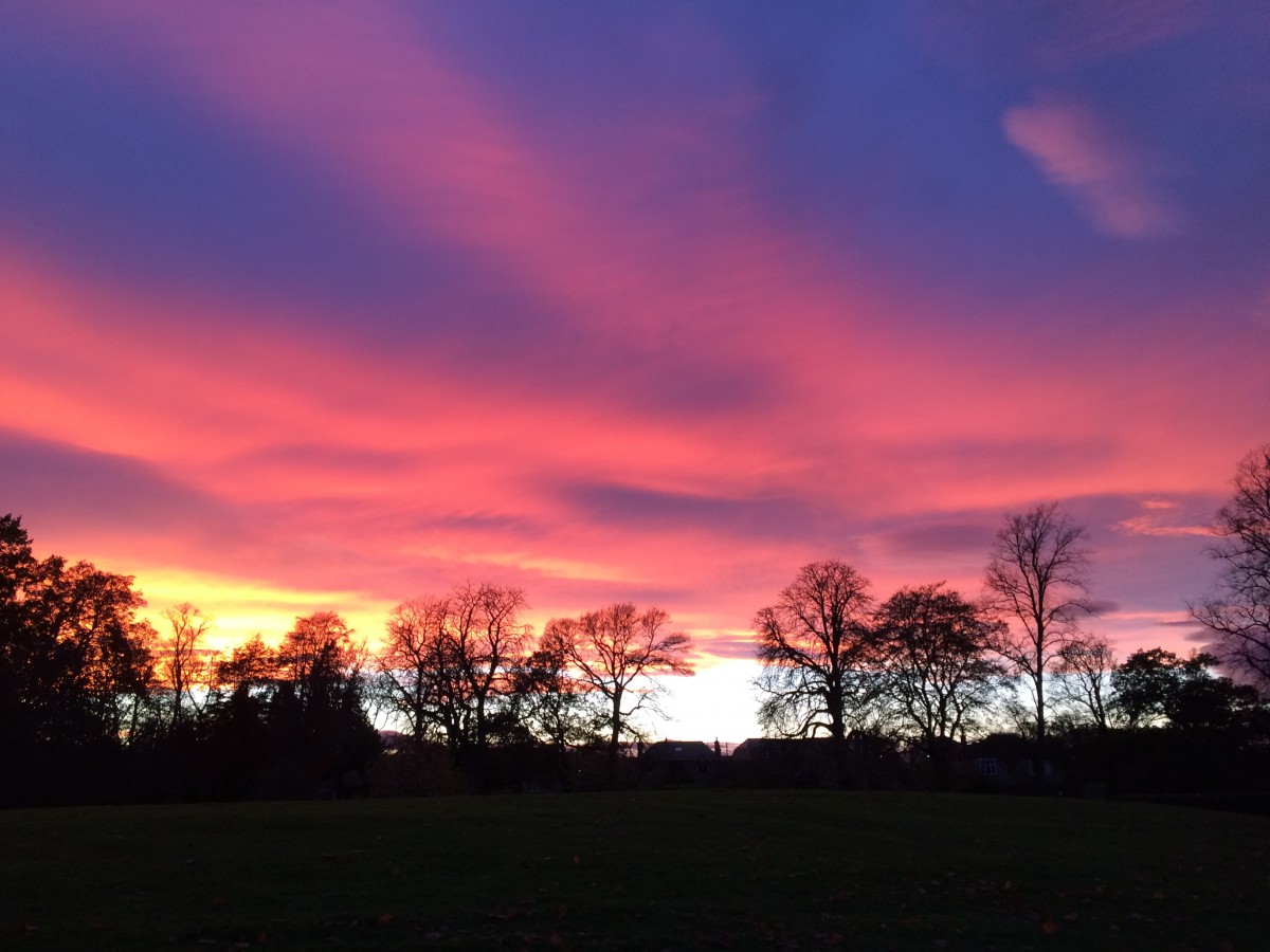 This beautiful picture from Anne Mitchell shows the vast array of colours in the sky from blue to orange.