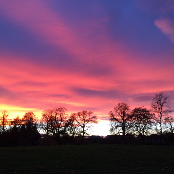 This beautiful picture from Anne Mitchell shows the vast array of colours in the sky from blue to orange.