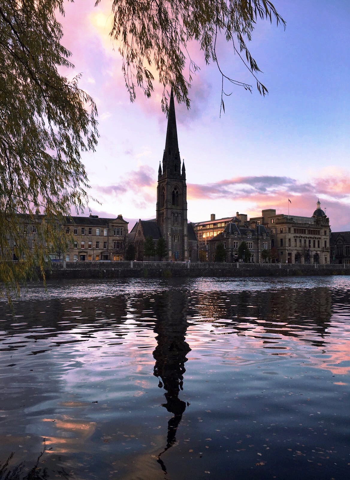 Ian Black took this beautiful picture of St John's kirk on Tay Street reflected in the Tay with the silvery, blue and violet sky in the water.