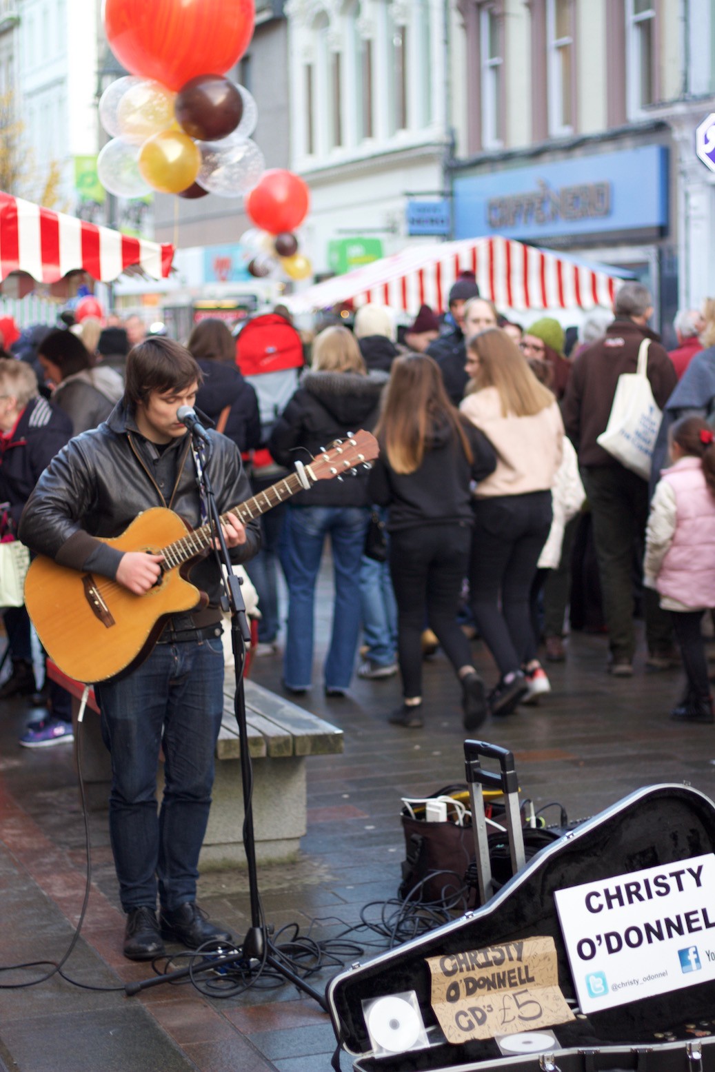 Jack got this great picture of local busker Christy O'Donnell singing in the High Street during the Chocolate Festival.