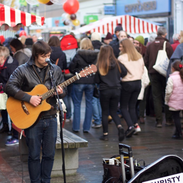 Jack got this great picture of local busker Christy O'Donnell singing in the High Street during the Chocolate Festival.
