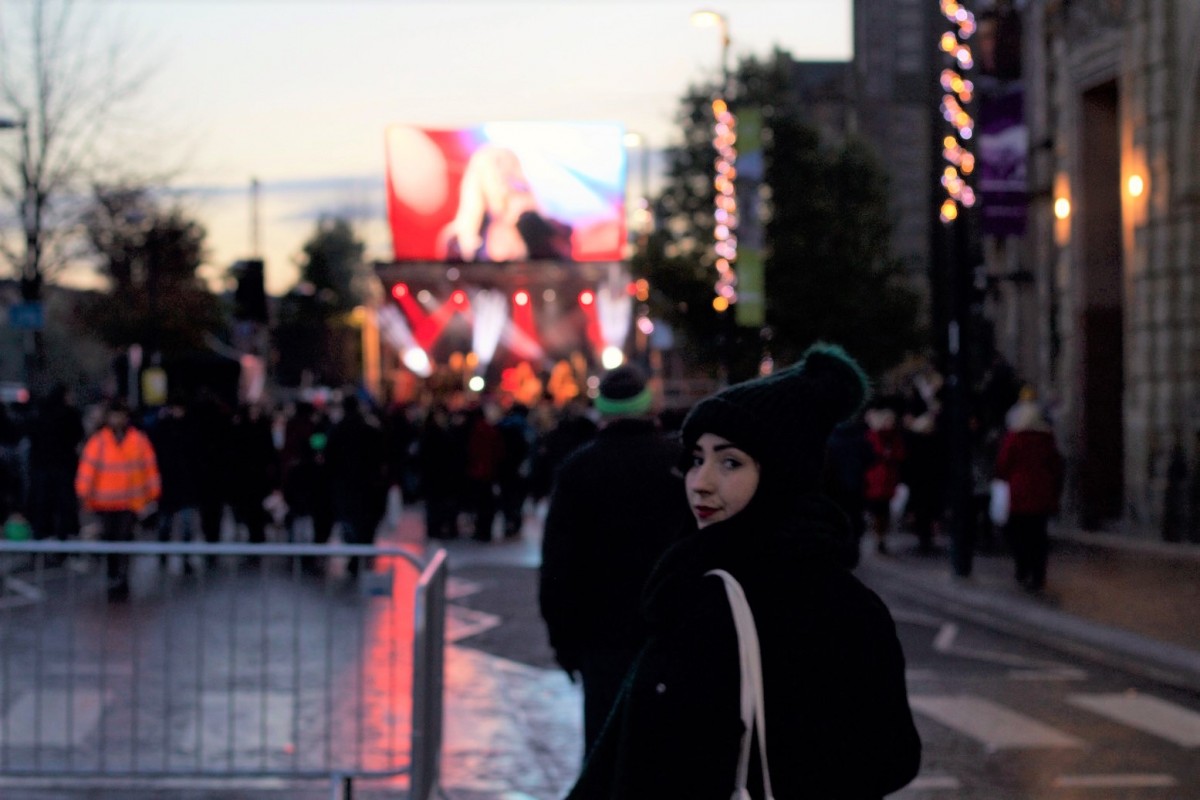 Jack caught this beautiful shot of his girlfriend Jenny at the Christmas Light Switch On.