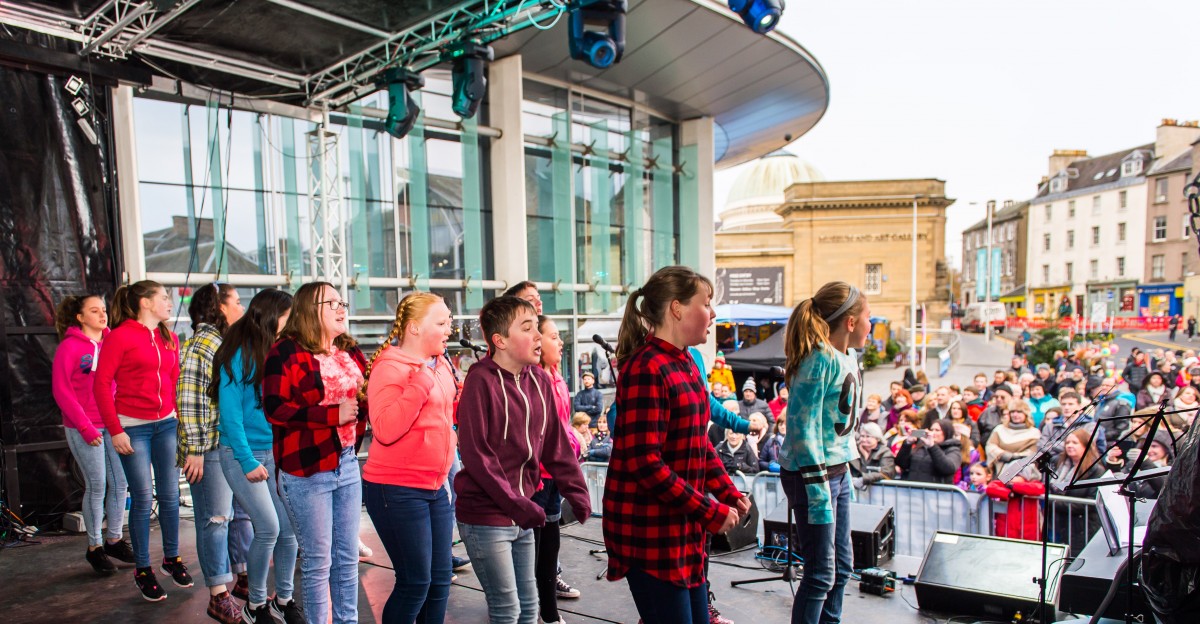 The Horsecross Plaza stage was home to song, dance and live music.