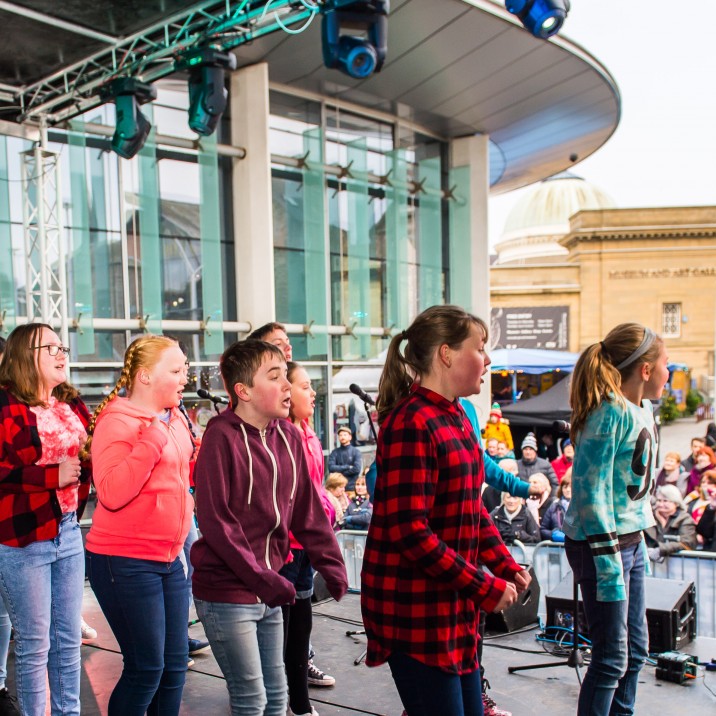 The Horsecross Plaza stage was home to song, dance and live music.