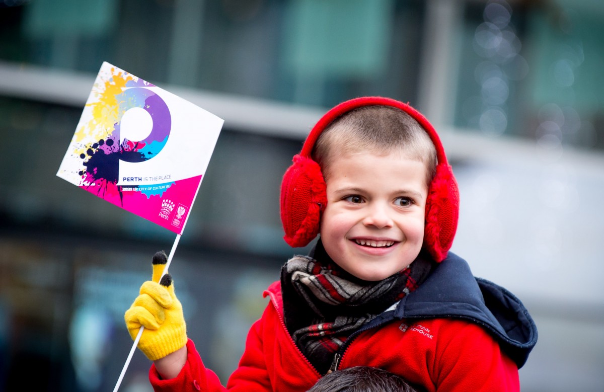 Kids wrapped up warm to enjoy the Community Day on Sunday