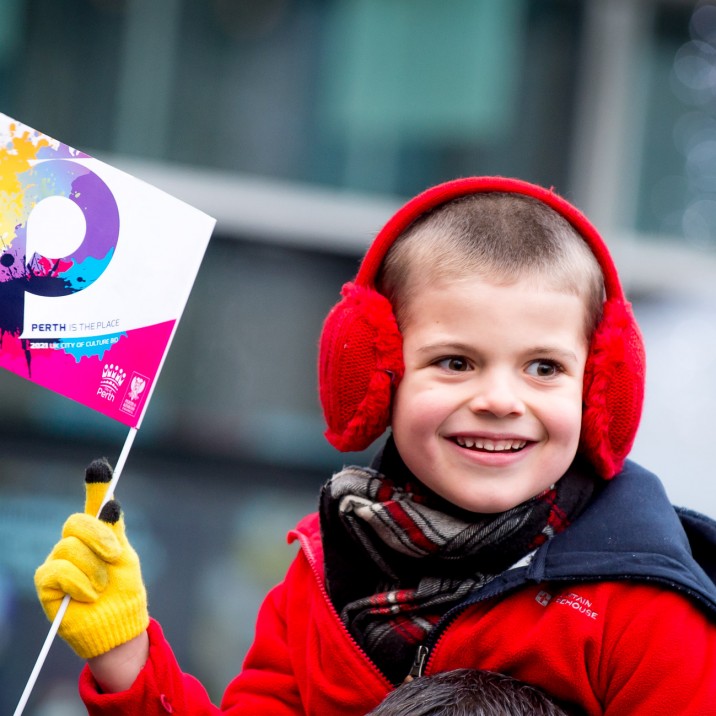Kids wrapped up warm to enjoy the Community Day on Sunday