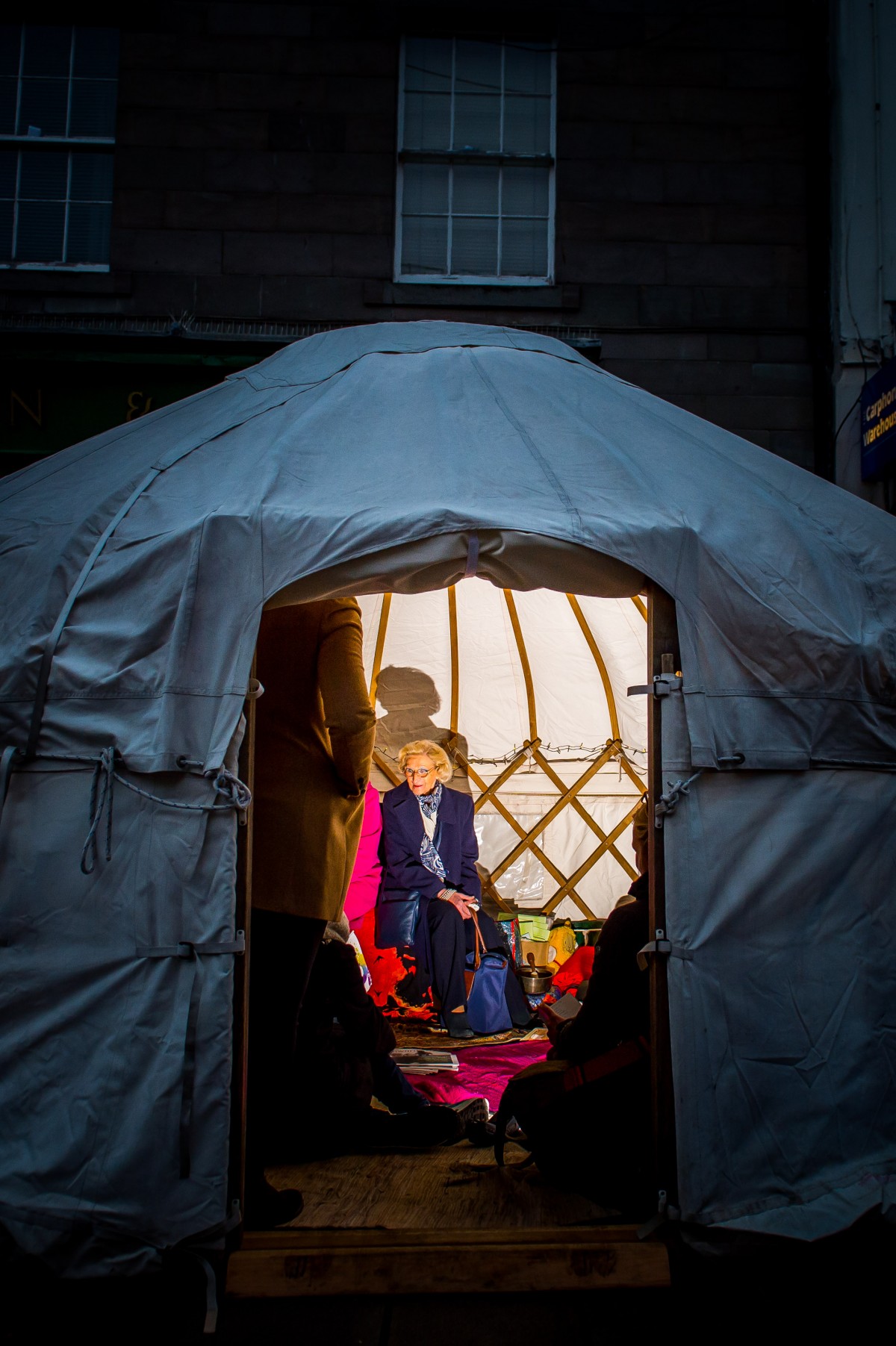 The storytelling yurt was popular with children and adults who came to hear stories, poetry and spoken word.