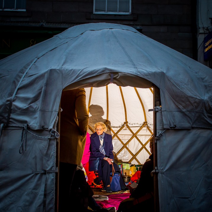 The storytelling yurt was popular with children and adults who came to hear stories, poetry and spoken word.