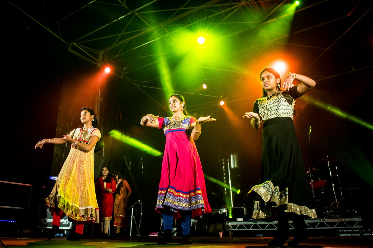 A self taught and choreographed Indian dance troup performed Bollywood style dance in traditional Indian dresses.