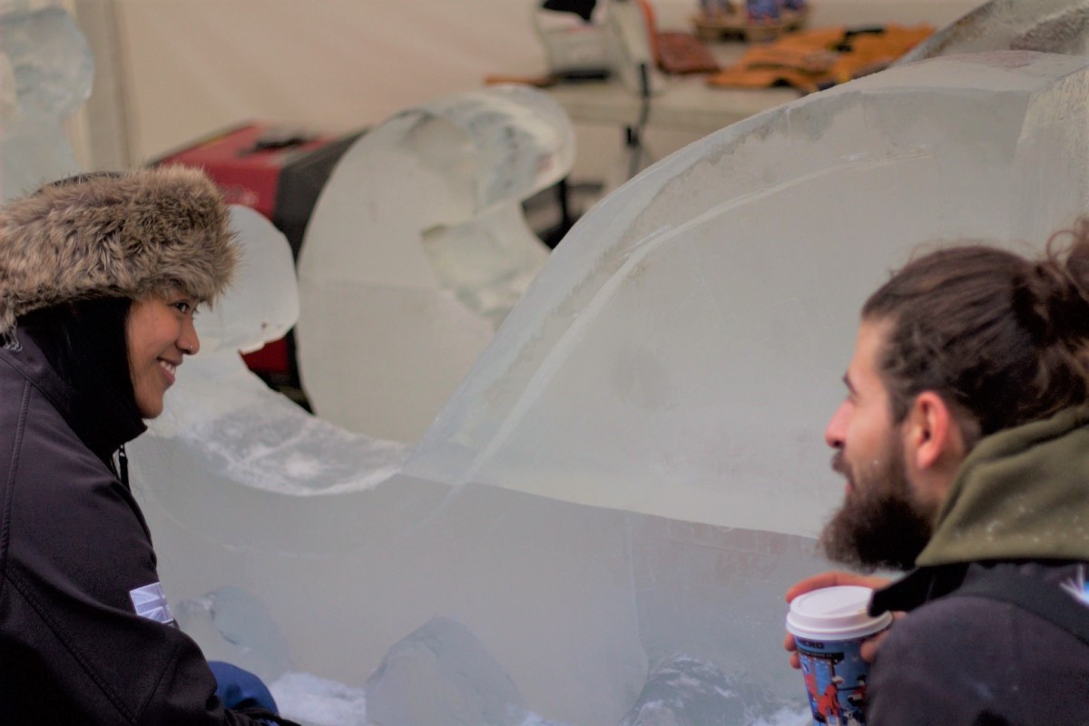 Even the Ice Sculptors need a break! Jack caught this great shot of the Ice wizards catching a coffee break.