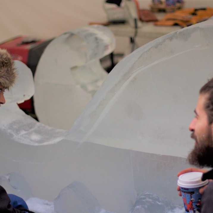 Even the Ice Sculptors need a break! Jack caught this great shot of the Ice wizards catching a coffee break.
