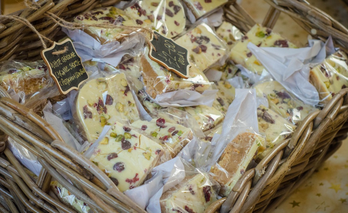Cain captured these tasty white chocolate slabs wrapped up at the Chocolate Festival.