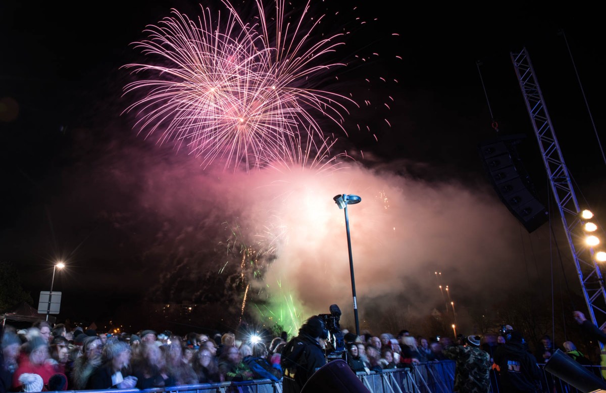 Ian got this amazing picture of the crowd looking up in awe of the fantastic firework display.