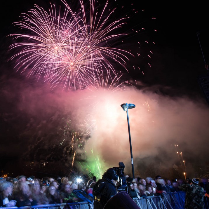 Ian got this amazing picture of the crowd looking up in awe of the fantastic firework display.