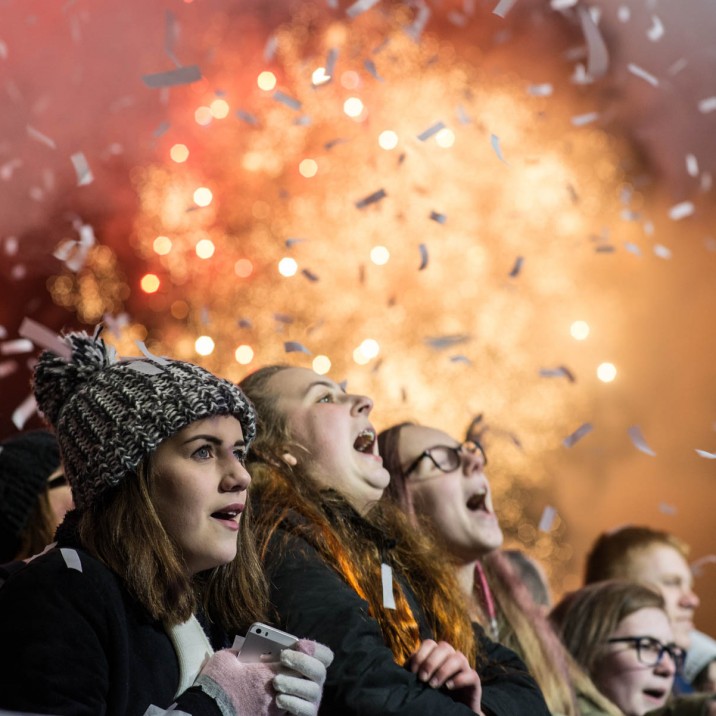 We love this picture from Ian of the confetti canon going off.