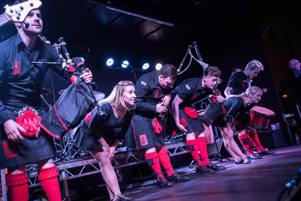 The Red Hot Chilli Pipers didn't disappoint the revellers who had been waiting to see them- they put on a foot stomping set that had everyone dancing.