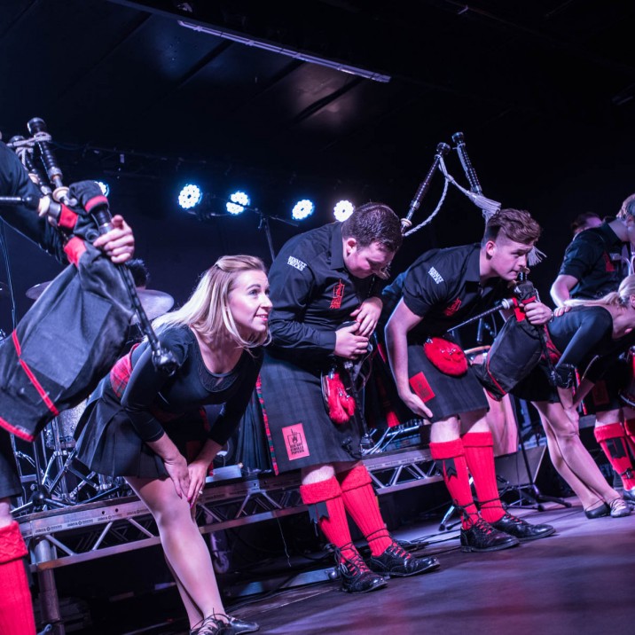The Red Hot Chilli Pipers didn't disappoint the revellers who had been waiting to see them- they put on a foot stomping set that had everyone dancing.