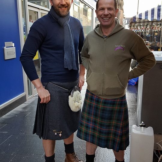 Jim Fairlie and Big G both donned their kilts in honour of the St Andrew's Day celebration.