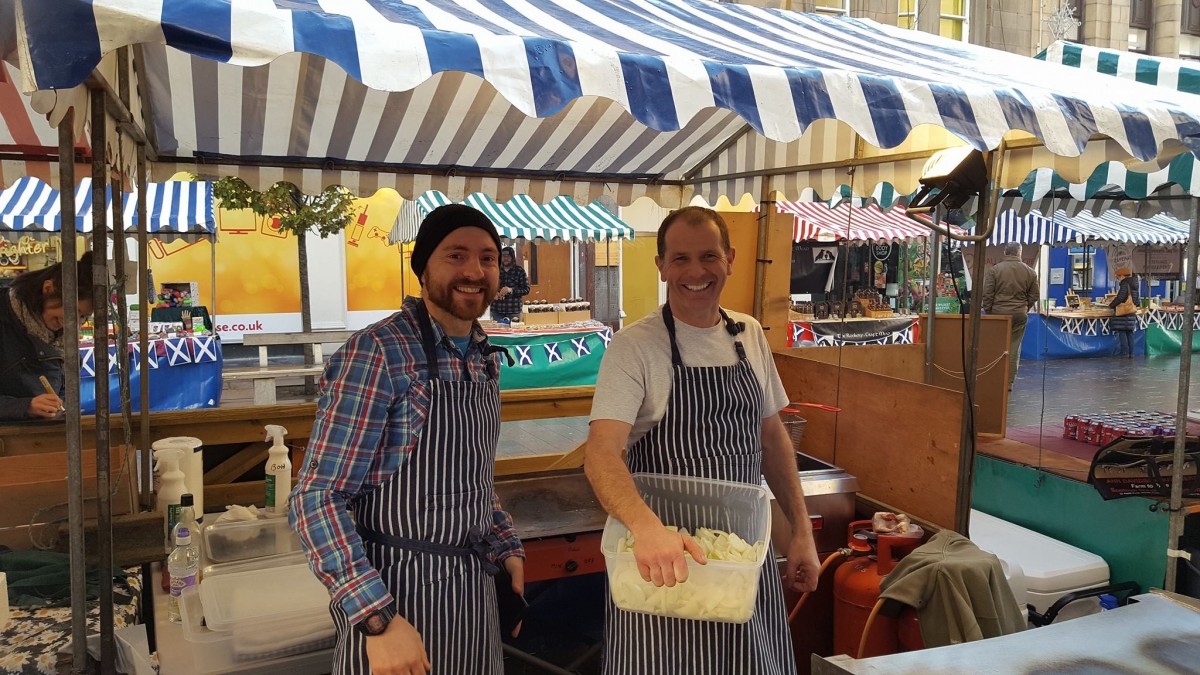 Jim Fairlie sold his beef and lamb burgers with the held of award winning chef Graeme Pallister from 63 Tay Street