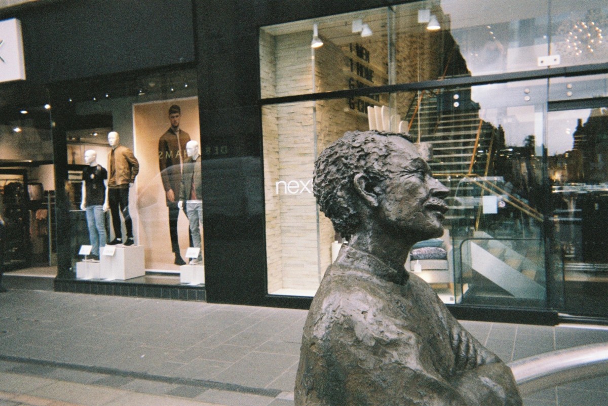 The modern shops and landscape of Perth are interspersed with beautiful sculptures.