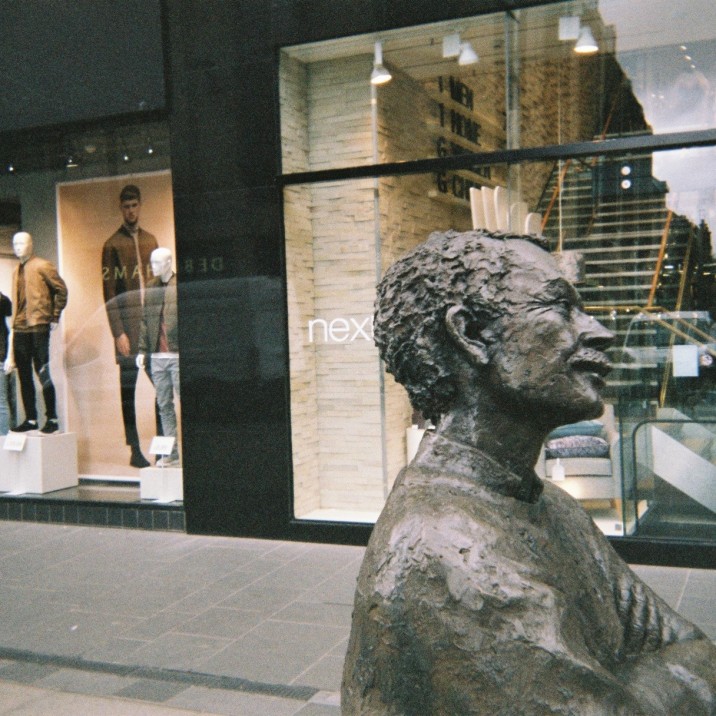The modern shops and landscape of Perth are interspersed with beautiful sculptures.