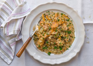 Chanterelle Risotto with Truffle Oil