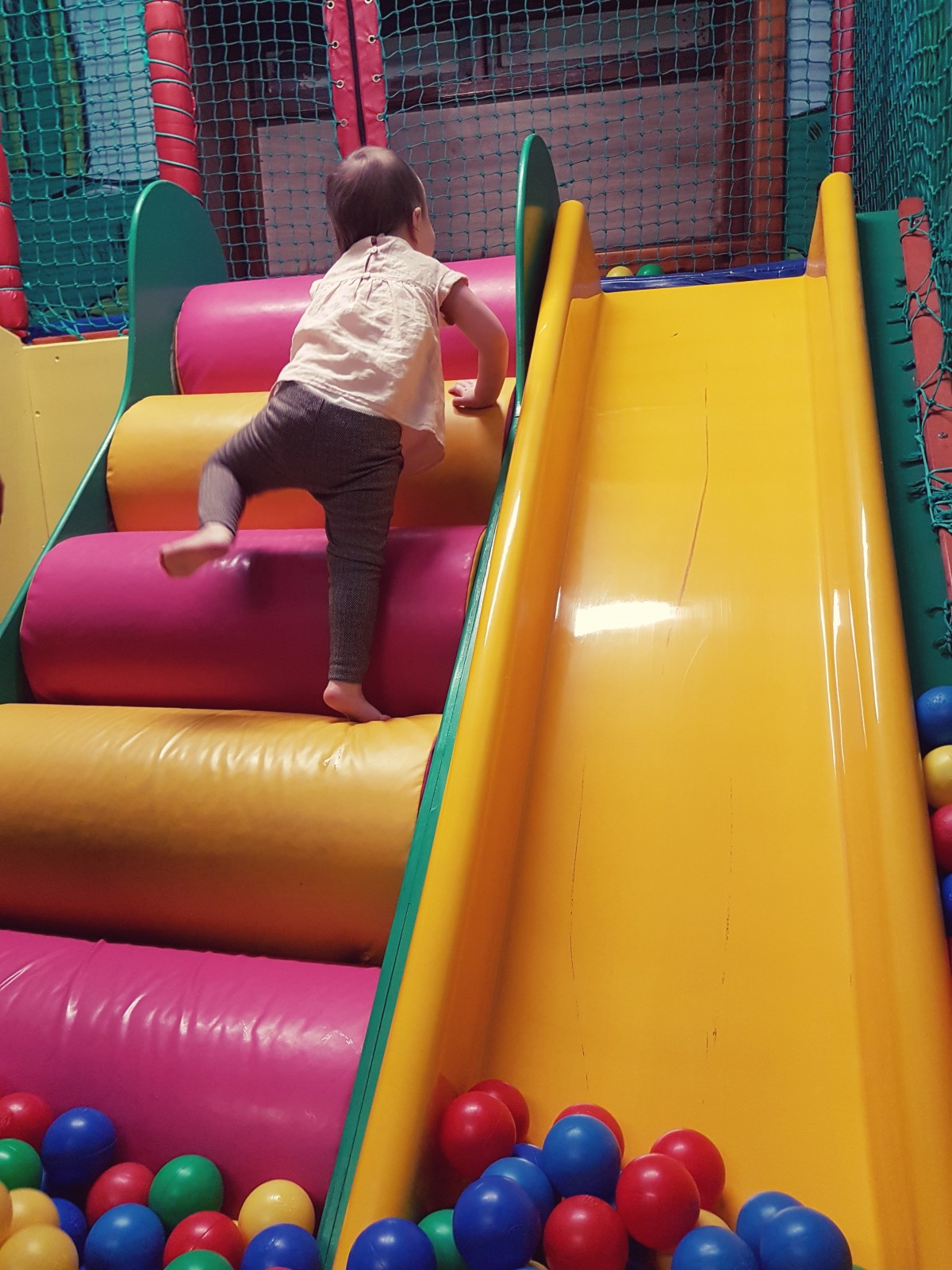 Bells Soft Play climbing up steps