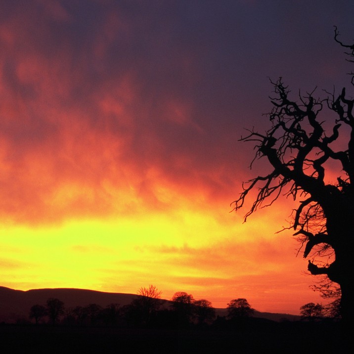 A burning sky over Bridge of Earn.