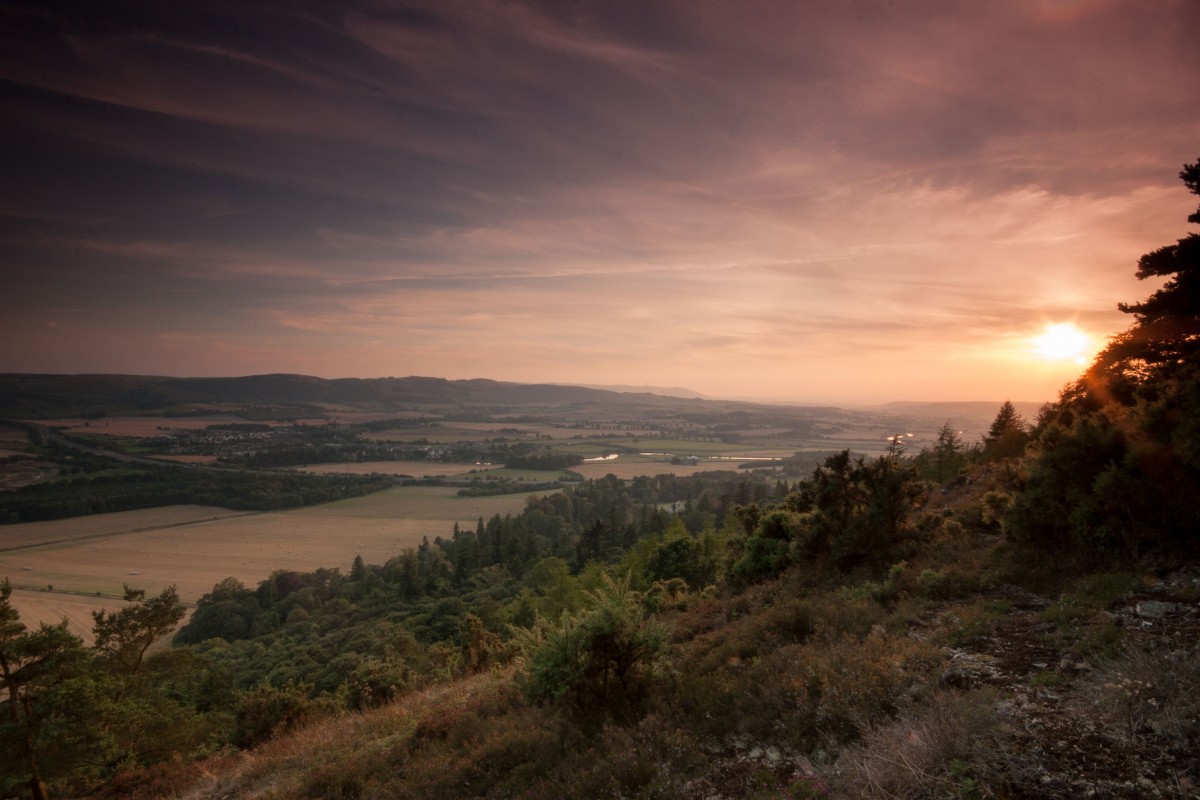 The Earn Valley bathed in the colourful  glow of the sun.