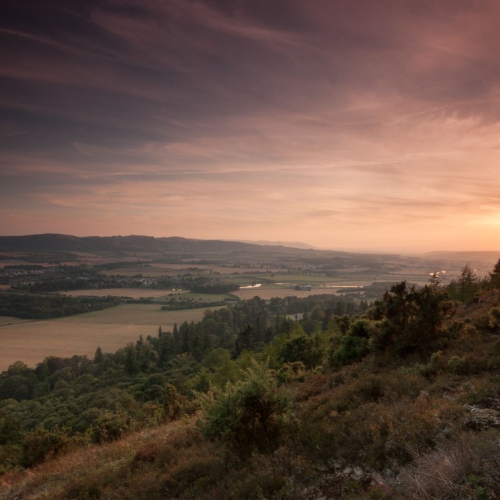 The Earn Valley bathed in the colourful  glow of the sun.