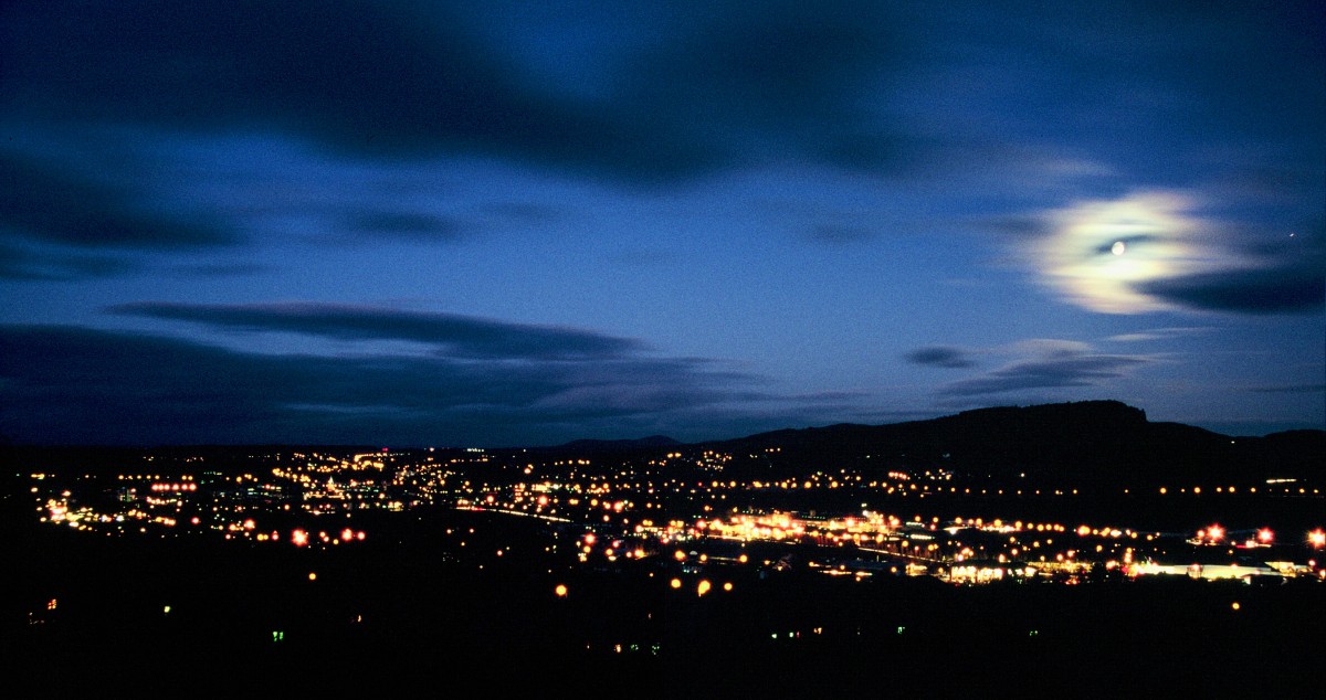 A midnight blue sky over perth taken from Craigie Hill.