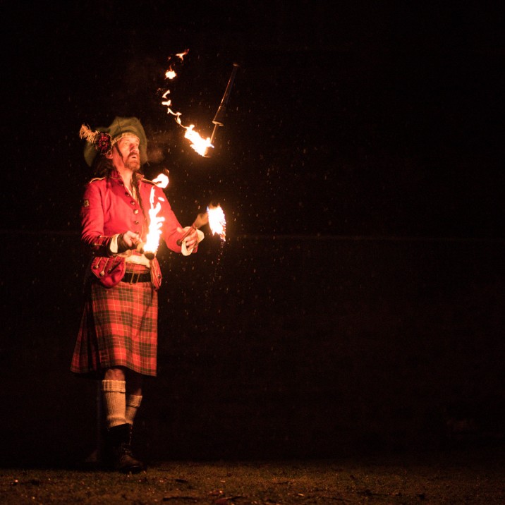 We were mesmerised with this jugglers skills, the fiery batons were whizzing through the dark night sky.
