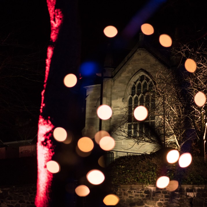 The dots of lights looked like fireflys in the night sky.