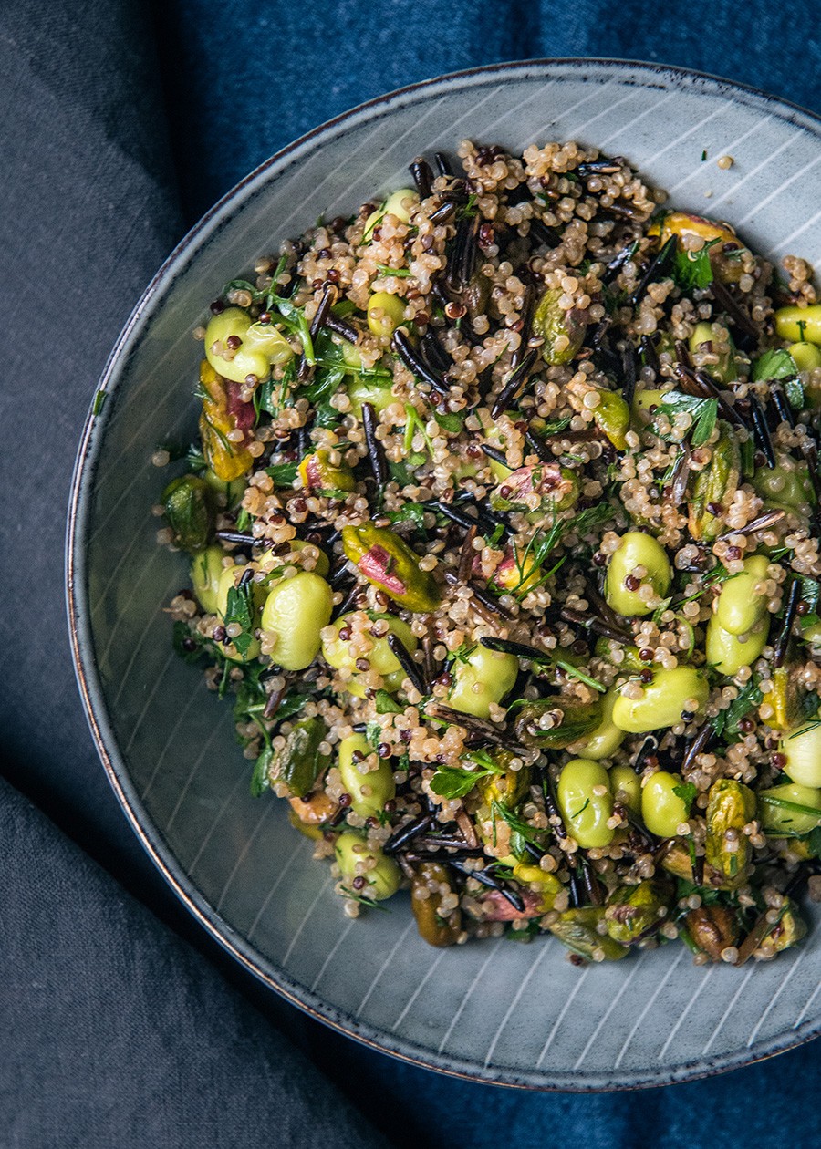 Wild Rice and Quinoa Salad with Soya Beans Healthy Recipes easy to make