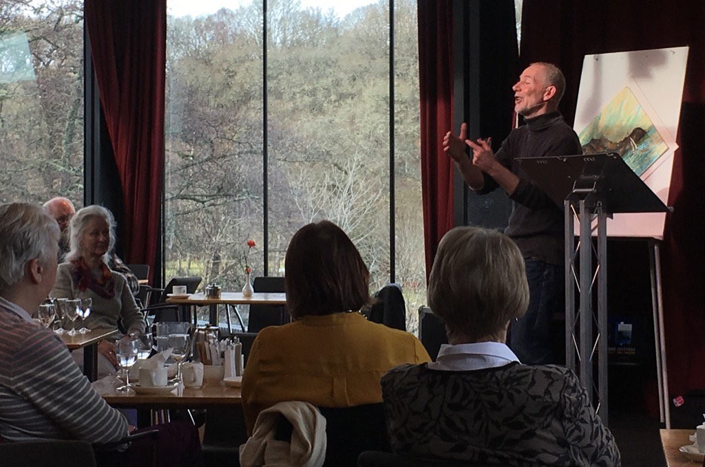 Ian Stephen talking during the Winter Words Festival.