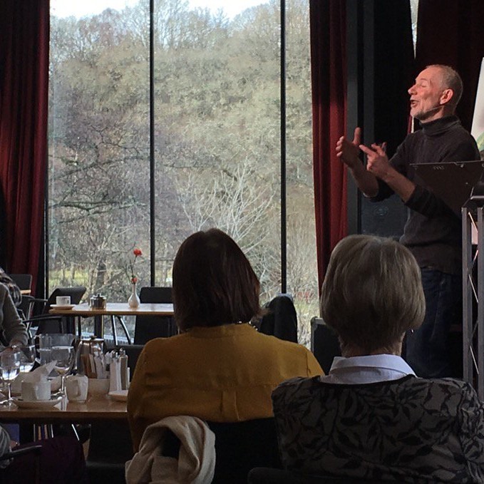 Ian Stephen talking during the Winter Words Festival.