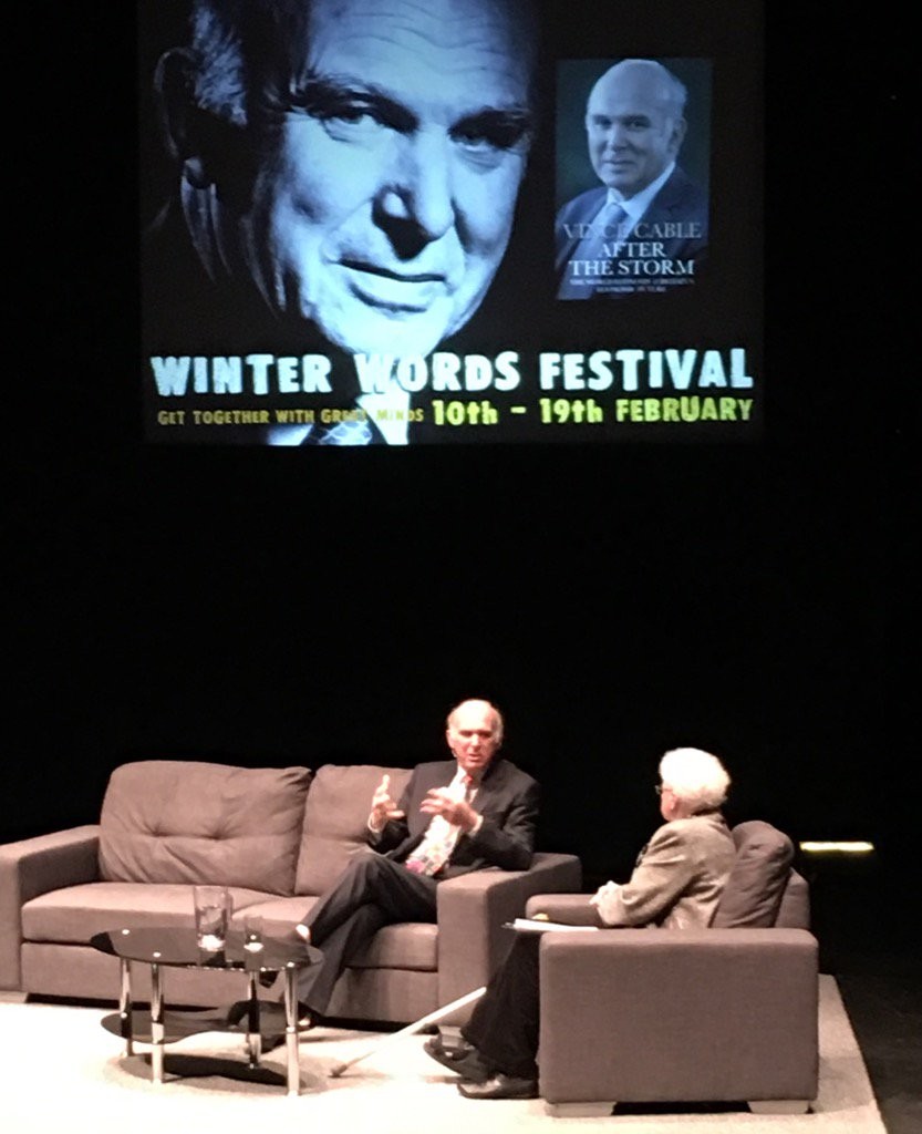 Vince Cable took to the stage in his much anticipated talk on the current economic climate.