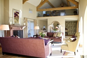 McNee Interiors living room vaulted ceiling