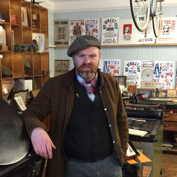Ryan Hannigan is an Aberfeldy-based designer and painter and has been nominated as a Perth Pioneer for his work organising the annual Aberfeldy Festival and his work as lead designer at Haggarts 1801 printmaking and tweed shop.