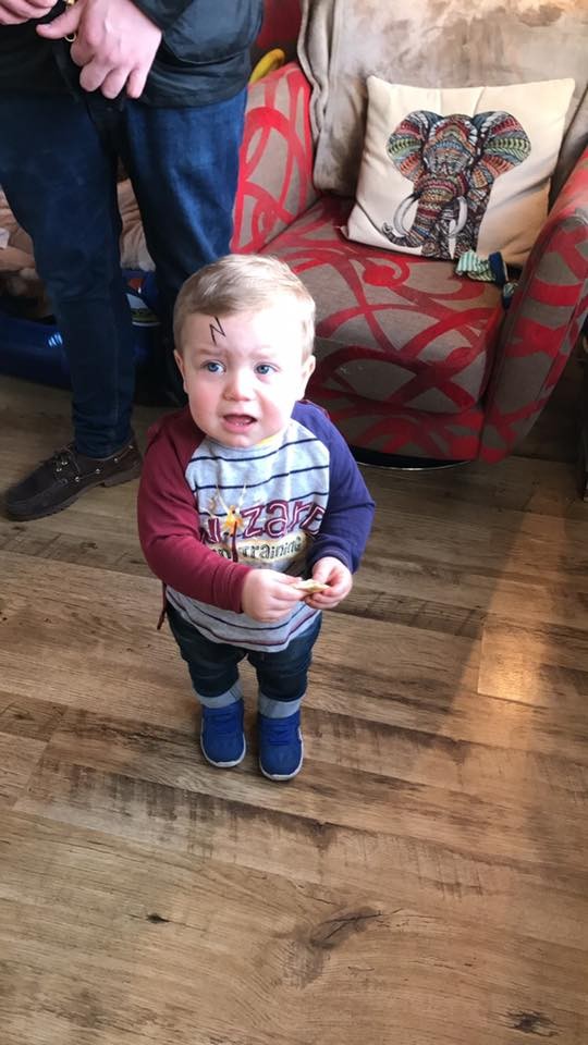 Holly's cute little nephew George as Harry Potter, how cute is his wee thunderbolt?!