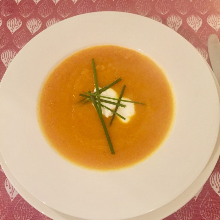 Delicious Carrot and Fresh Ginger Soup.