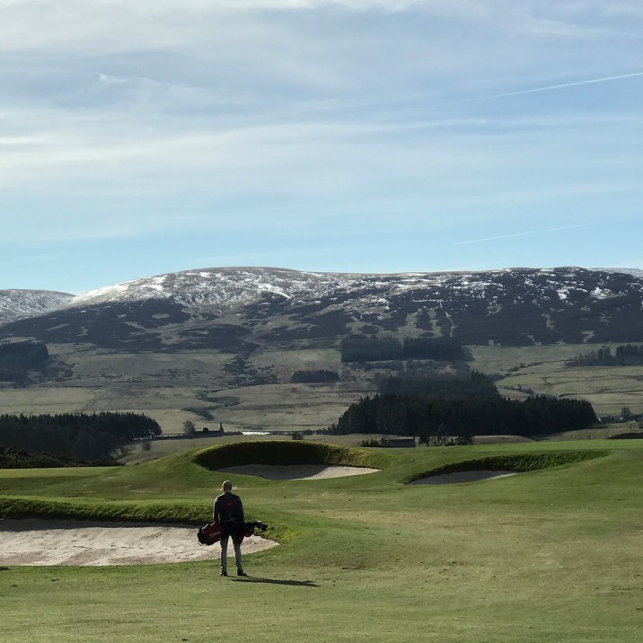Stevie May plays hit shot from the bunker at Gleneagles