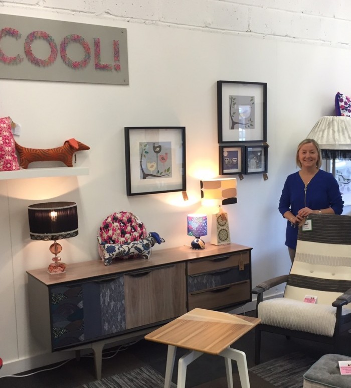 Sarah in her new shop on Princes St