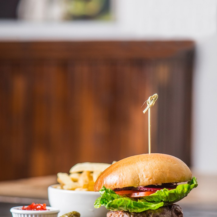 Now that's what you call a burger! We can't wait to chow down this venison burger at The Venue.