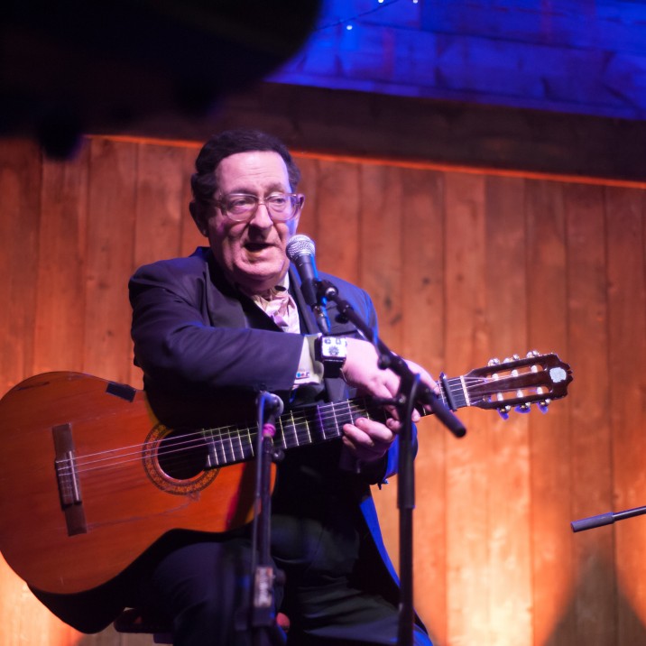 Earl Okin on stage at Inchyra Arts Club Perthshire.