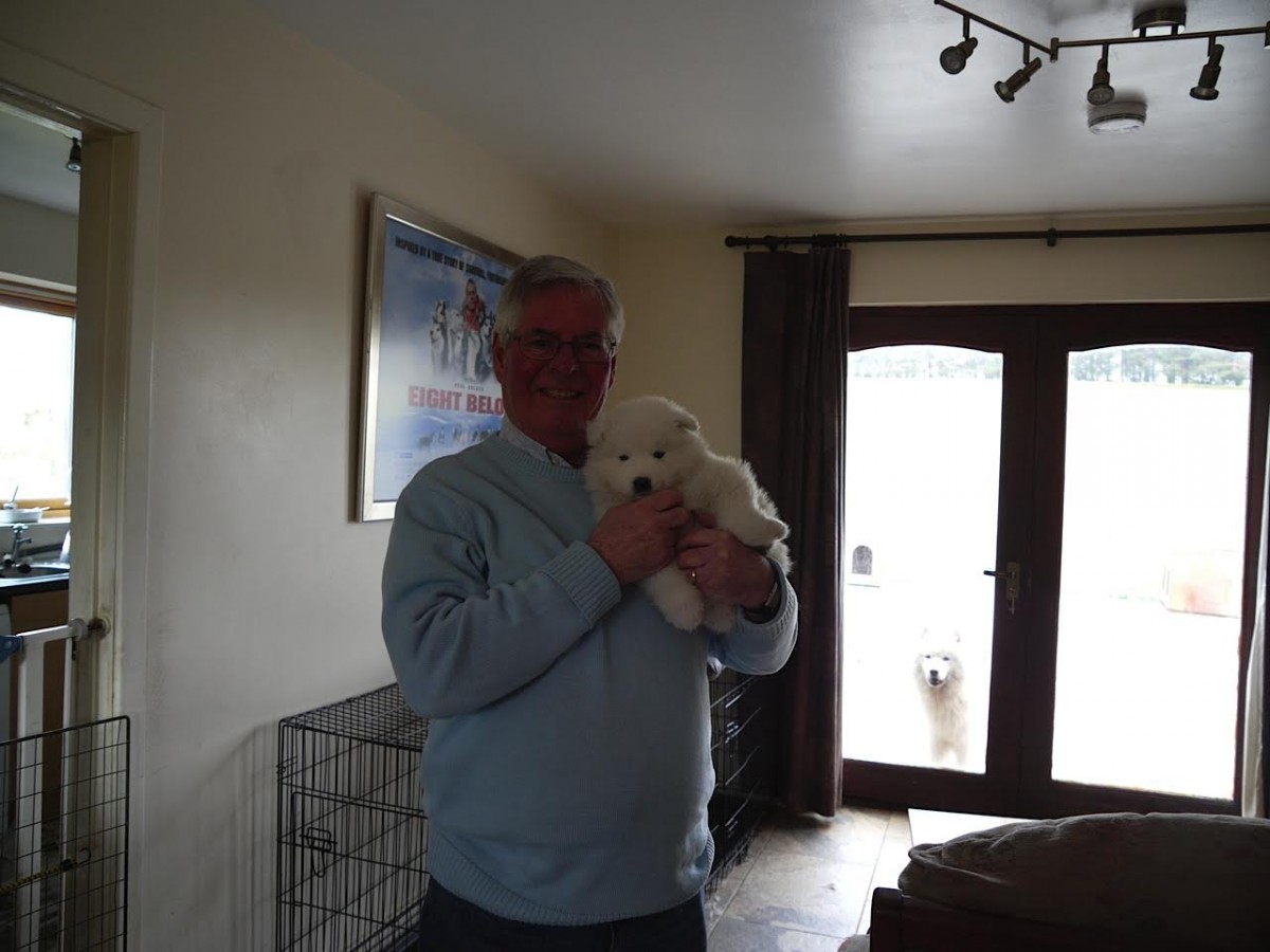 Workdays and Weekends - Peter Rutterford holding dog