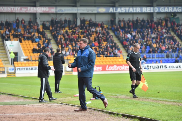 Saints - European qualification Tommy Wright celebrates
