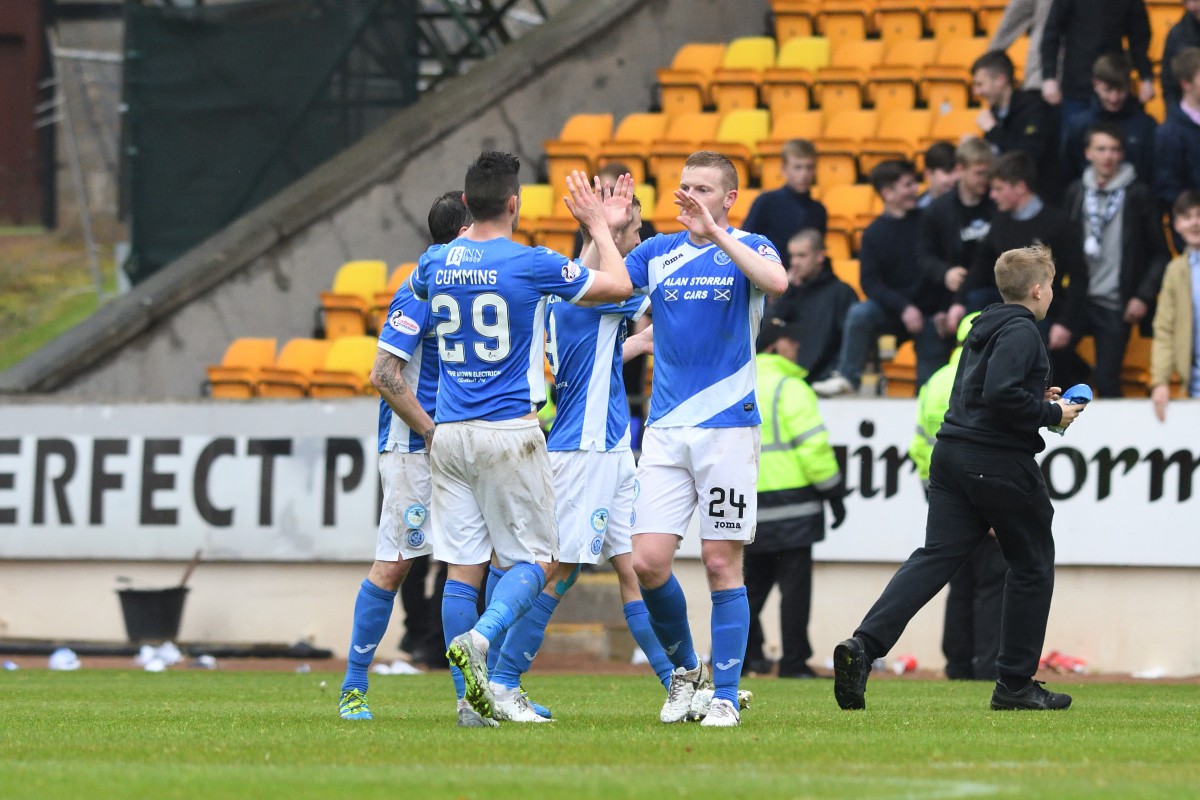 Saints - European qualification players celebrate goal