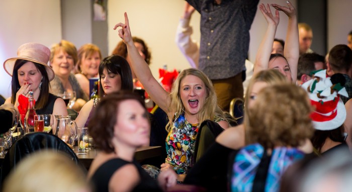 Racecourse Christmas hands up